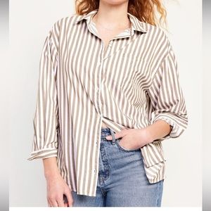 Oversized button-down boyfriend shirt